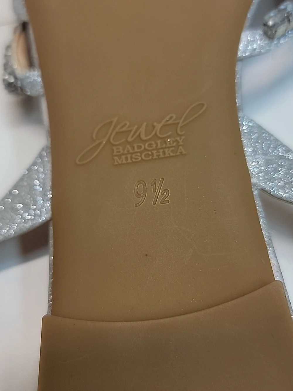 Badgley Mischka NEW IN BOX Silver Glitter Pointed Slingback Ballet Flats